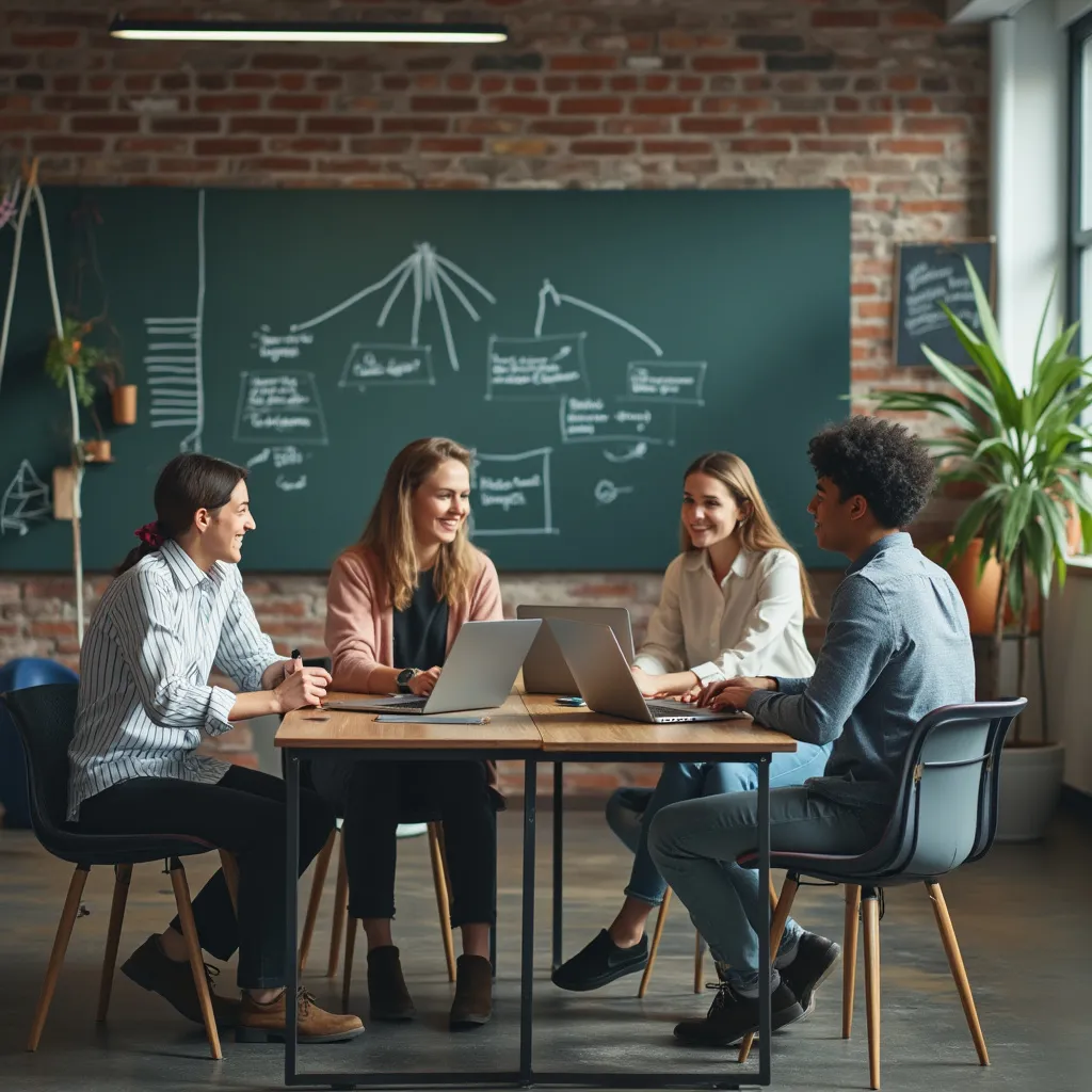 Equipo de startup recibiendo asesoramiento financiero