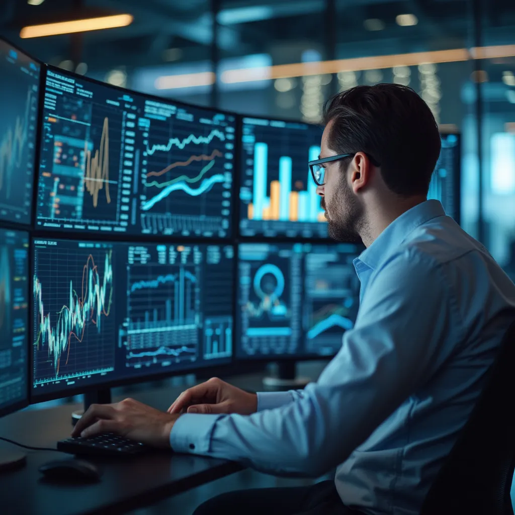 Análisis financiero con gráficos y datos